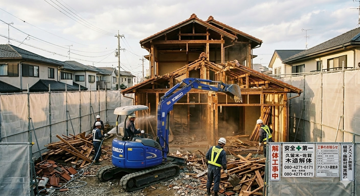 福岡県久留米市・佐賀県神埼市の解体工事ガイド:地中埋設物や近隣苦情のリスクを徹底解説